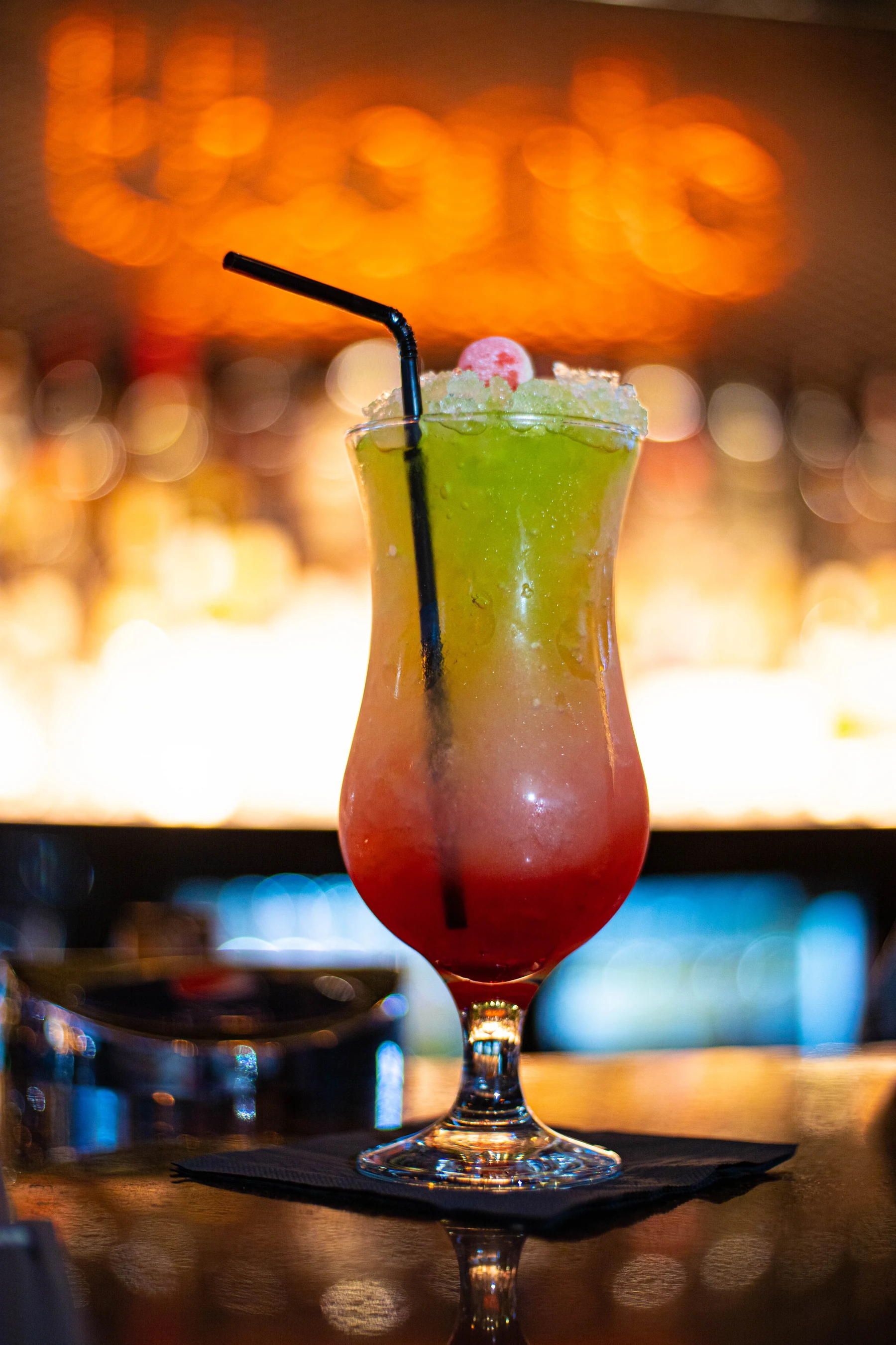 A colourful cocktail served at ttonic