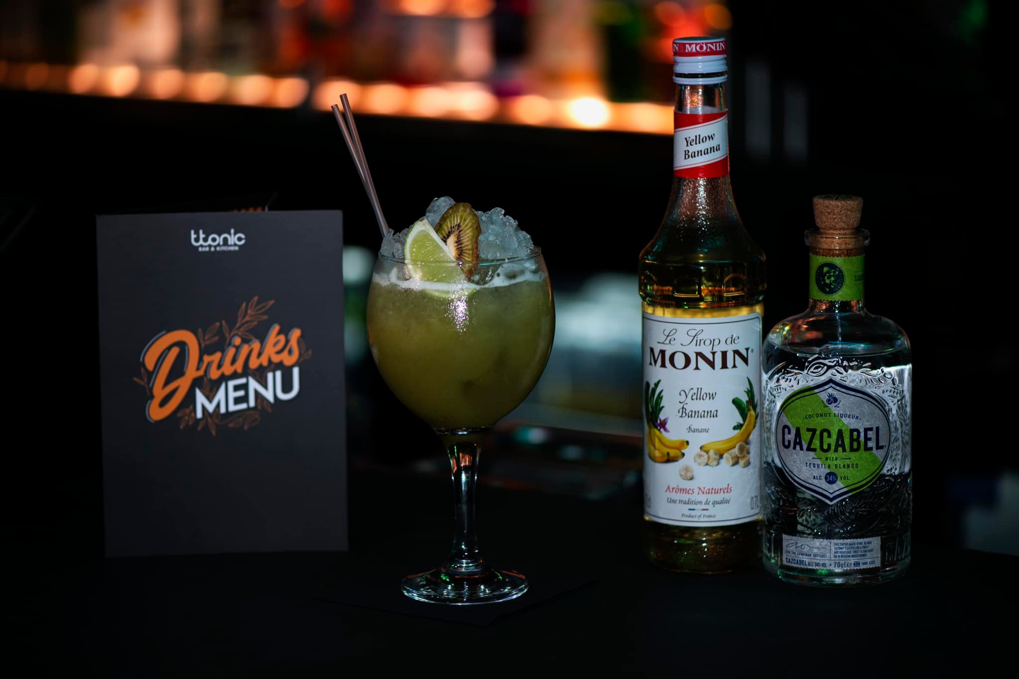 Medicine Man cocktail served beside its ingredients at Ttonic
